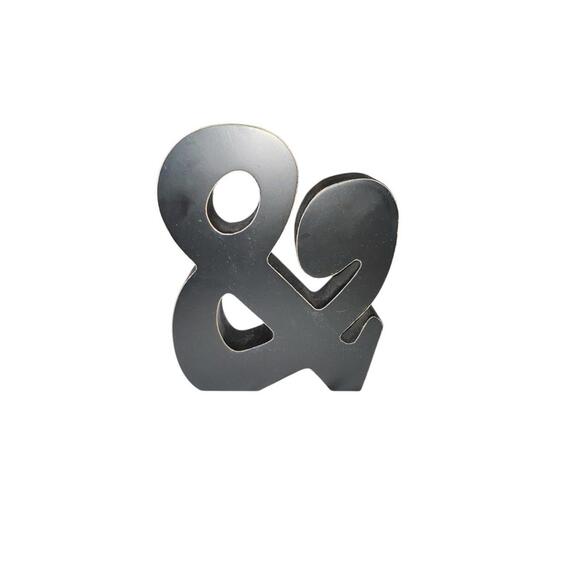 Other - Black Wooden Ampersand “&”‎ Symbol Decorative Block 9” Modern Rustic Home Decor